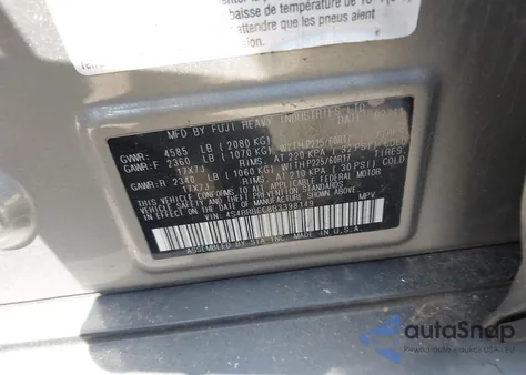 2011 Subaru Outback 2.5I Premium из США, поврежденный, VIN 4S4BRBCC8B3398149